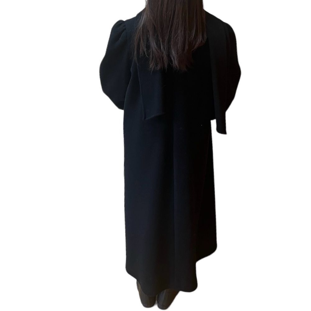 Vintage 1950’s Anglo Fabrics Black Wool Swing Coat - Picture 8 of 16